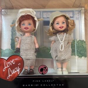 Barbie Pink Label Love Lucy Dolls with Cream and Brown Outfits